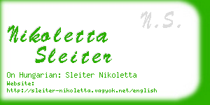 nikoletta sleiter business card